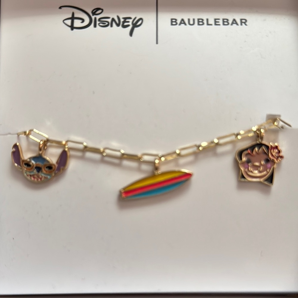 BaubleBar Disney Charm Bracelet - Gold with Multicolor Accents